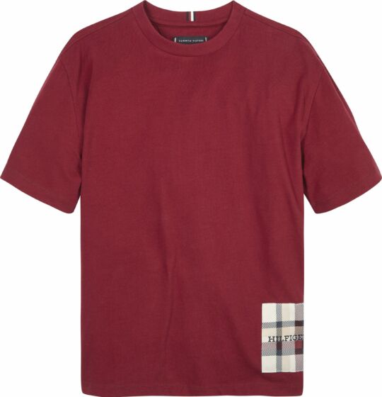 Tommy Hilfiger - Check Label T-shirt - rouge