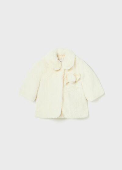 Mayoral - Baby Faux Fur Coat - ecru