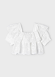 Mayoral - Ruffle Broderie Top - Wit