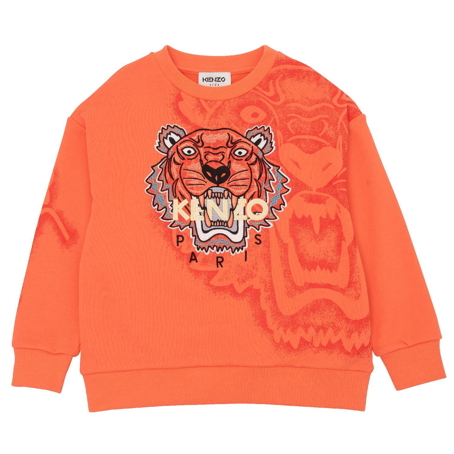 Kenzo - Sweater Tiger - coral red kopen bij Prisca Kindermode Tienermode. Prisca junior