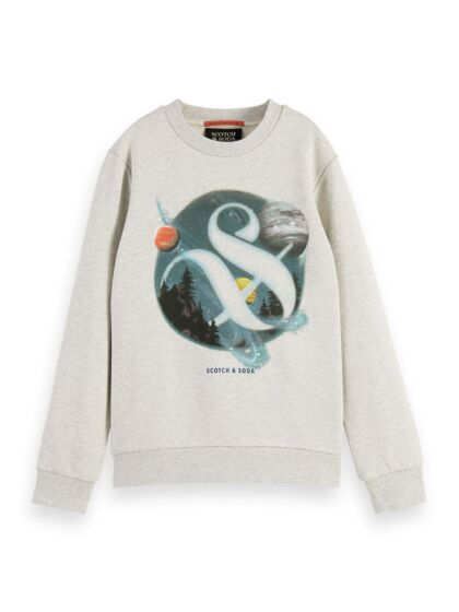 Scotch&Soda - artwork crewneck sweater - grijs