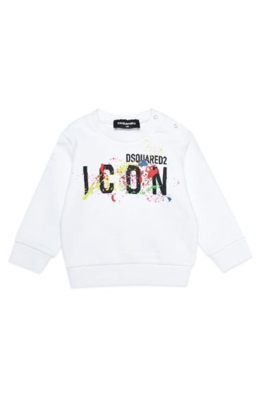 DSQUARED2 - Icon sweater paint splash - white