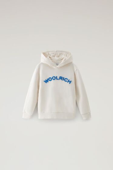 Woolrich - Varsity logo hoodie - milky cream