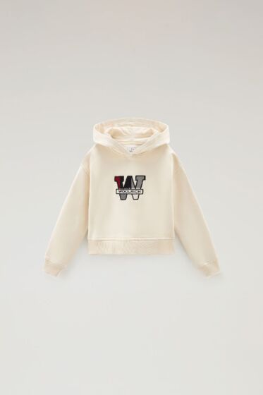 Woolrich - Cropped Hoodie Logo - milky