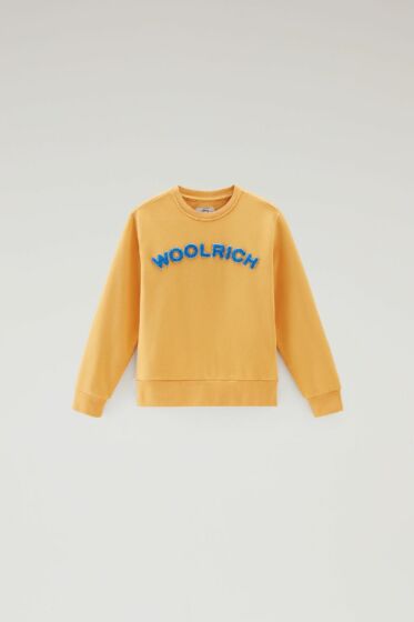 Woolrich - Varsity logo crewneck - fire yellow