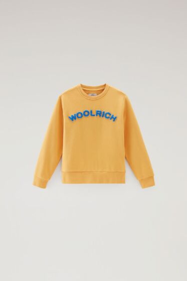 Woolrich - Varsity logo crewneck - fire yellow