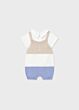 Mayoral - Gebreid Dungarees set - beige/blue