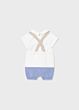 Mayoral - Gebreid Dungarees set - beige/blue