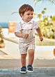 Mayoral - Linnen Tuinbroek Stripe - beige