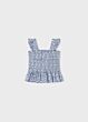 Mayoral - Smock Top print - blue/white