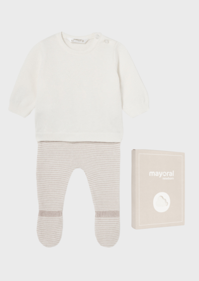 Mayoral - 2Delig Knit Set - Beige/Ecru