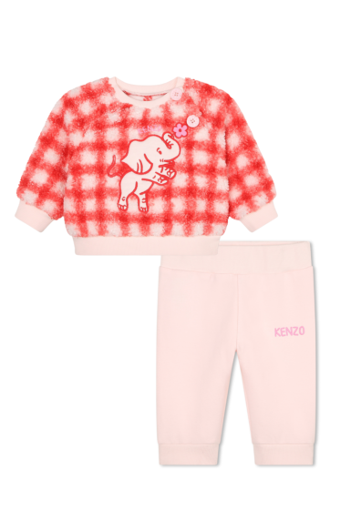 Kenzo - 2-Delig Teddy Setje - pink