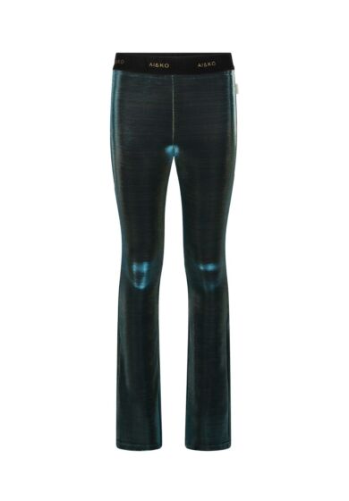 Ai&Ko - Craig Shine Flared Pants - Steel Groen