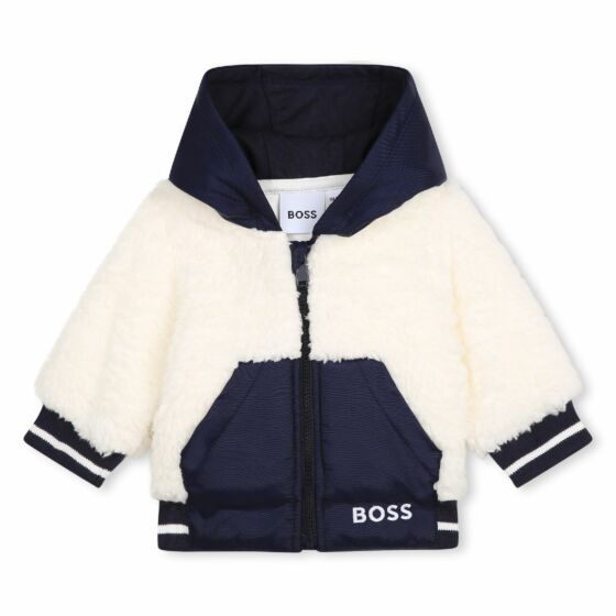 Boss - Fluffy Vest Jacket - white/blue