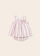 Mayoral - 2Delig Stripe Jurkje - pink/off white