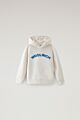 Woolrich - Varsity logo hoodie - milky cream