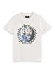 Scotch&Soda - Glow in the dark earth t-shirt - wit