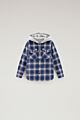 Woolrich - Flannel Hooded Overshirt - blue