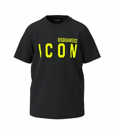 DSQUARED2 - Icon Tshirt relax fit - black/yellow